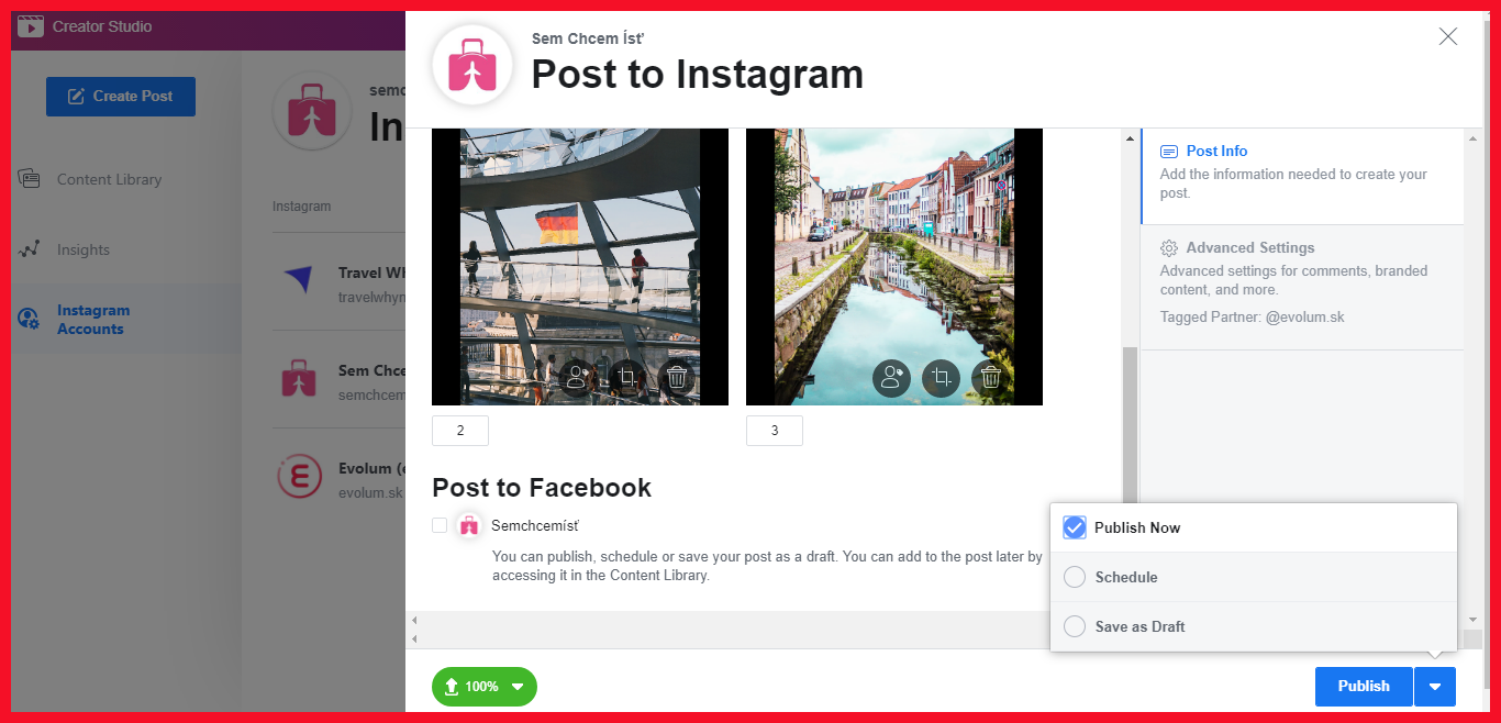 Prípadová štúdia č.1 : Rast followerov na Instagrame a práca s obsahom 2 creator studio facebook screenshot