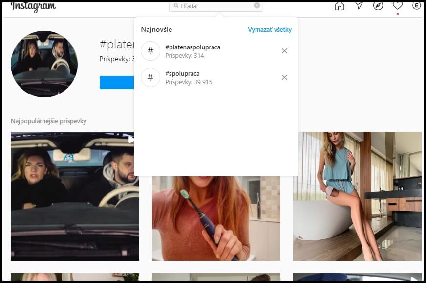 vyhladavanie spoluprace instagram