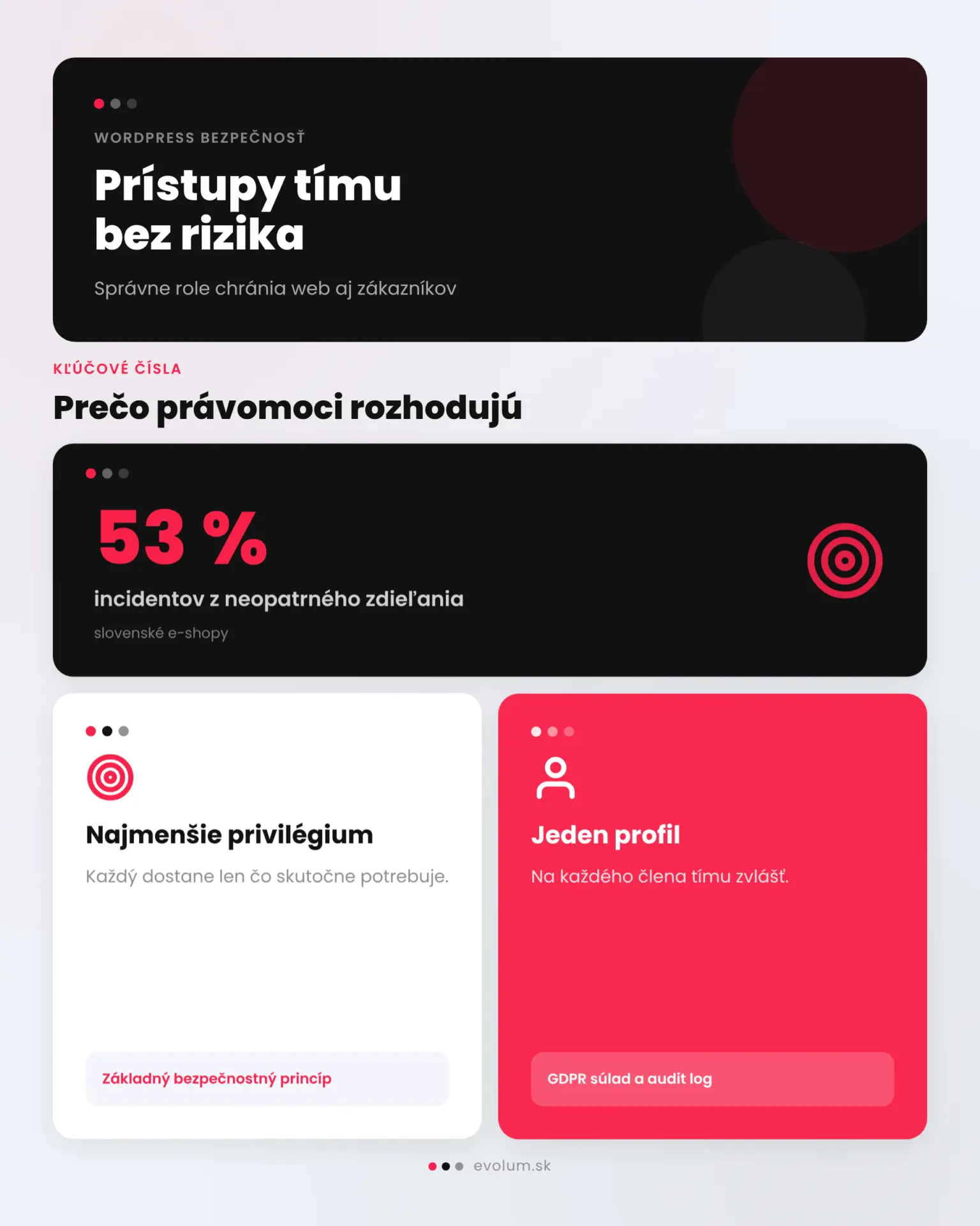 Ako nastaviť prístupy, role a heslá vo WordPress tíme infografika 1